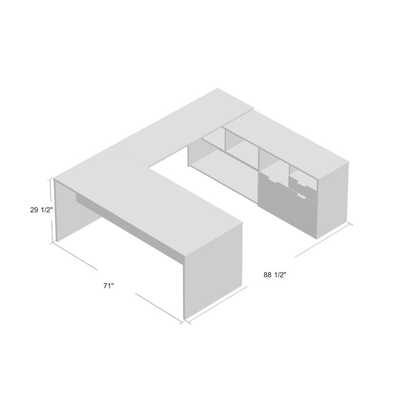 Wade Logan® Azpurua U-Shaped Executive Desk & Reviews | Wayfair