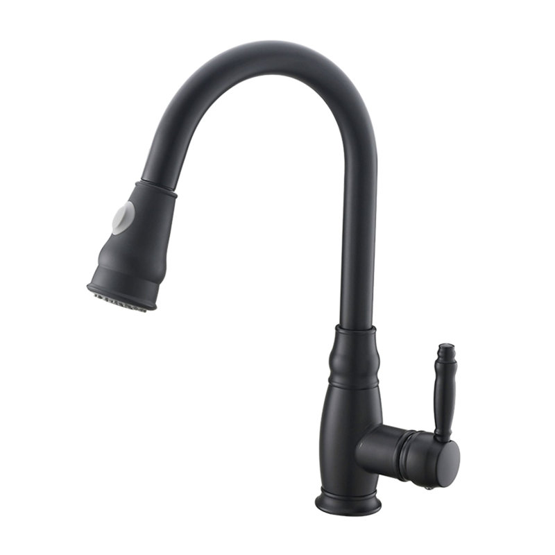 Single Hole Pull Down Kitchen Faucet With Sprayer Single Handle Kitchen Sink Faucets High Arc Copper Kitchen Basin Taps With Swivel Spout