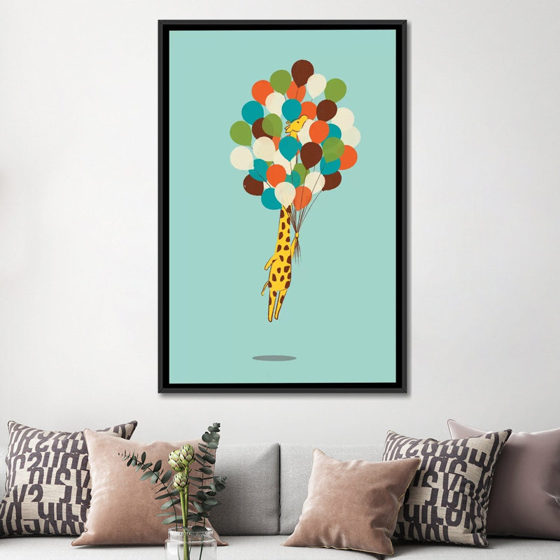«Floating Away», impression sur toile, H 26 po x l 18 po x P 1,5 po, Pas de tapis, Toile avec cadre noir