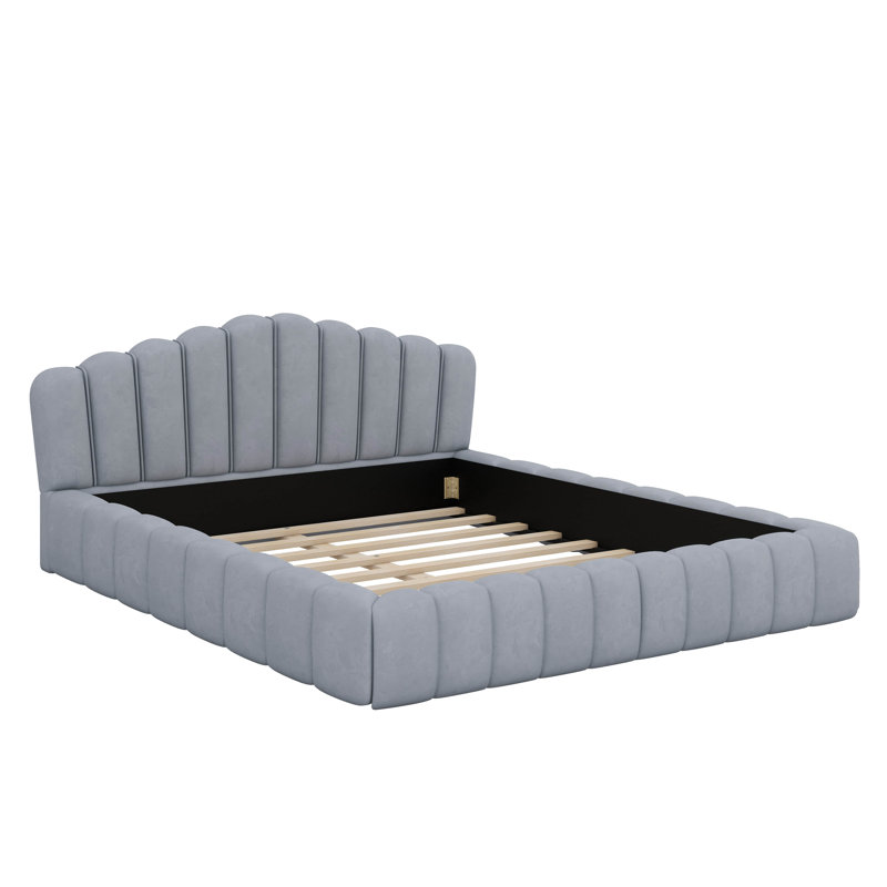 Tête de lit tapissier, Bleu clair
