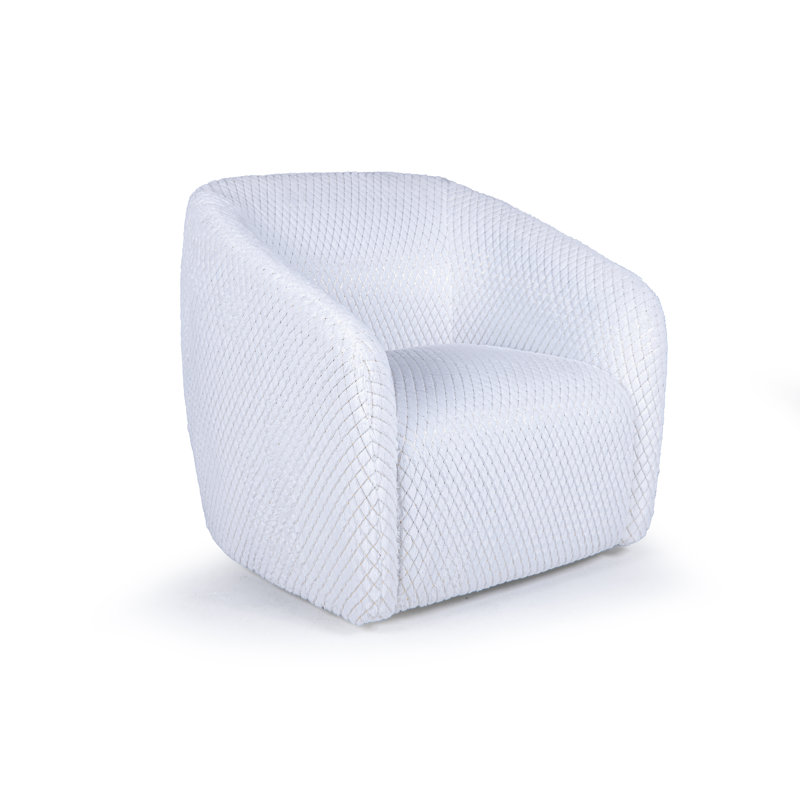 Modern White Swivel Accent Chair