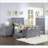 Transitional Gray Solid Wood 3-Drawer Bedroom Nightstand