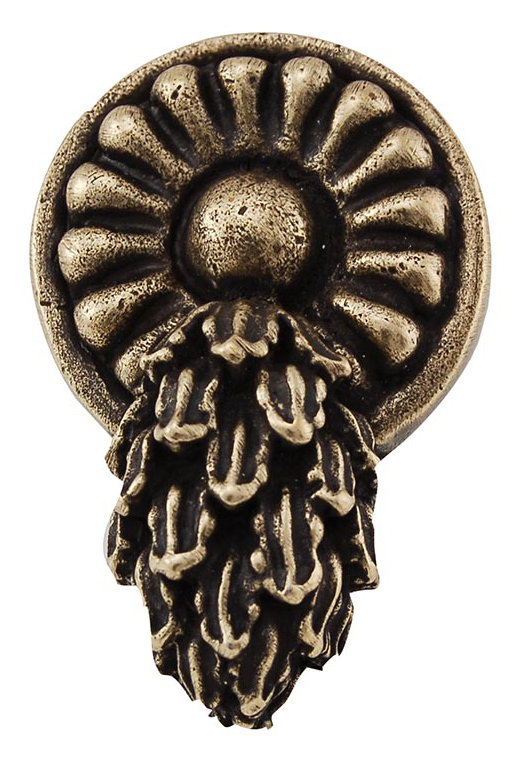 Poignée fantaisie Sforza 1,25 po, Laiton antique, H 1,875 po x l 1,25 po x P 1,25 po