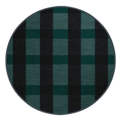 Tapis damier noir lavable à la machine