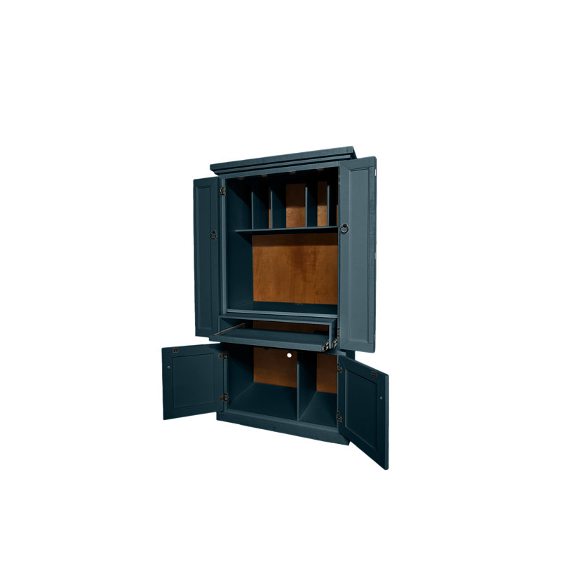 Konstantinas 38.5" W Rectangle Armoire Desk and Cabinet, Smokey Blue