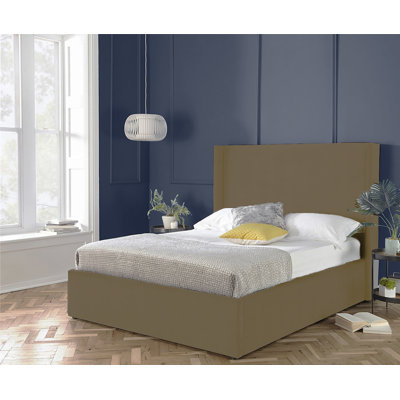 Plain Wing Kailua Upholstered Bed Frame - Plush Velvet Wingback with Sprung Slats
