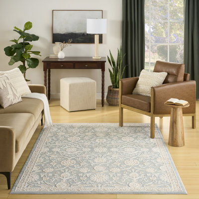 Nourison Isla 7'10" x 9'10" Blue Vintage Indoor Rug