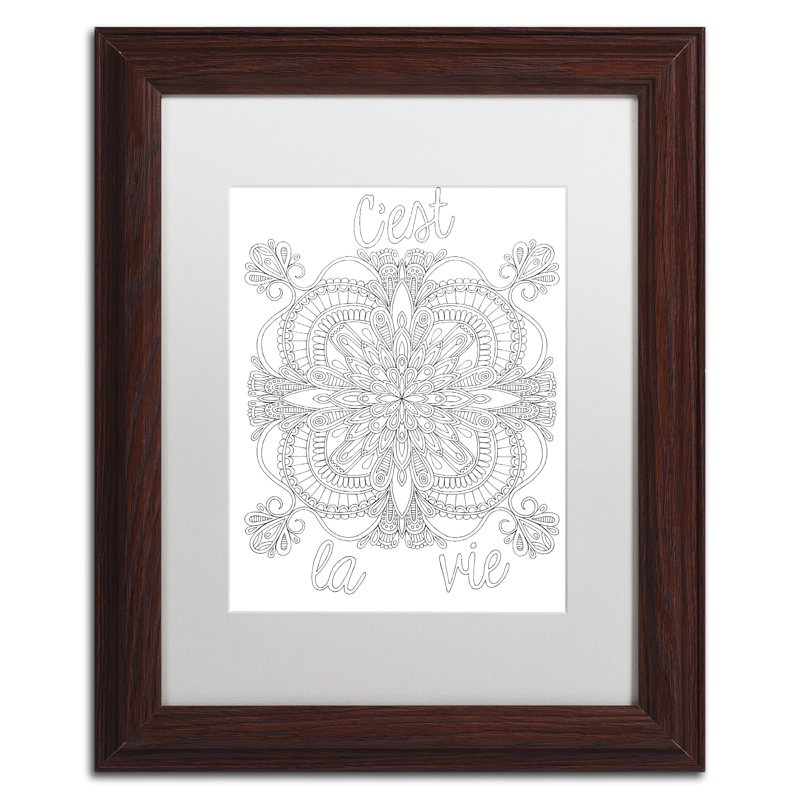 «Inspirational Quotes», impression sur toile encadrée, H 14 po x l 11 po x P 0,5 po, Blanc, Cadre brun
