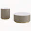 Ensemble de 2 tables basses rondes en marbre blanc