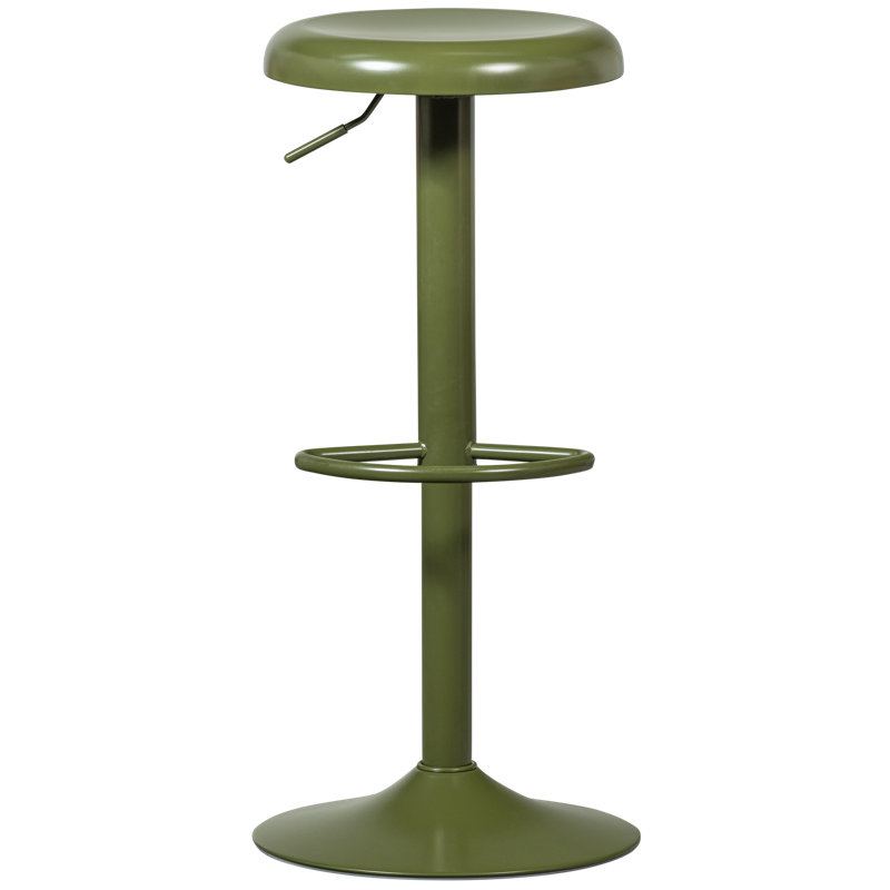 Isaac Adjustable Height Counter Stool with Metal Frame, Green