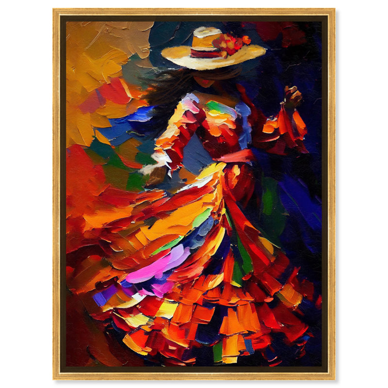 Dancer I Canvas Spanish City S by Art Remedy, Cadre doré, H 37 po x l 31 po