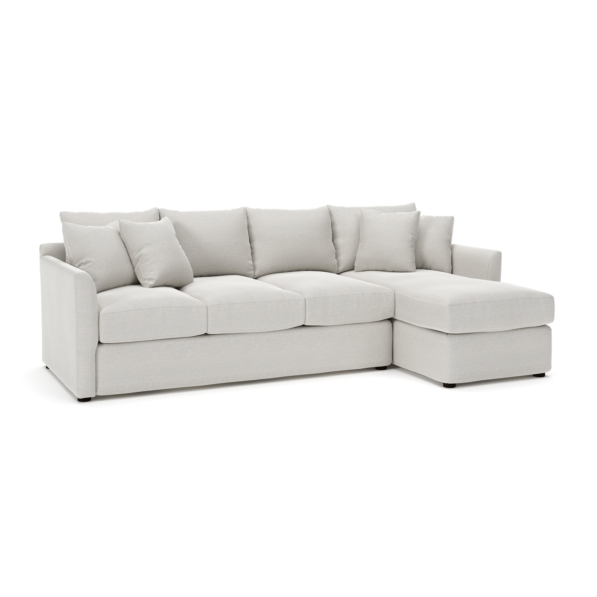 Cecelia Upholstered Chaise L-Sectional, Right Hand Facing, Drusky Ivory Sustain® Basketweave