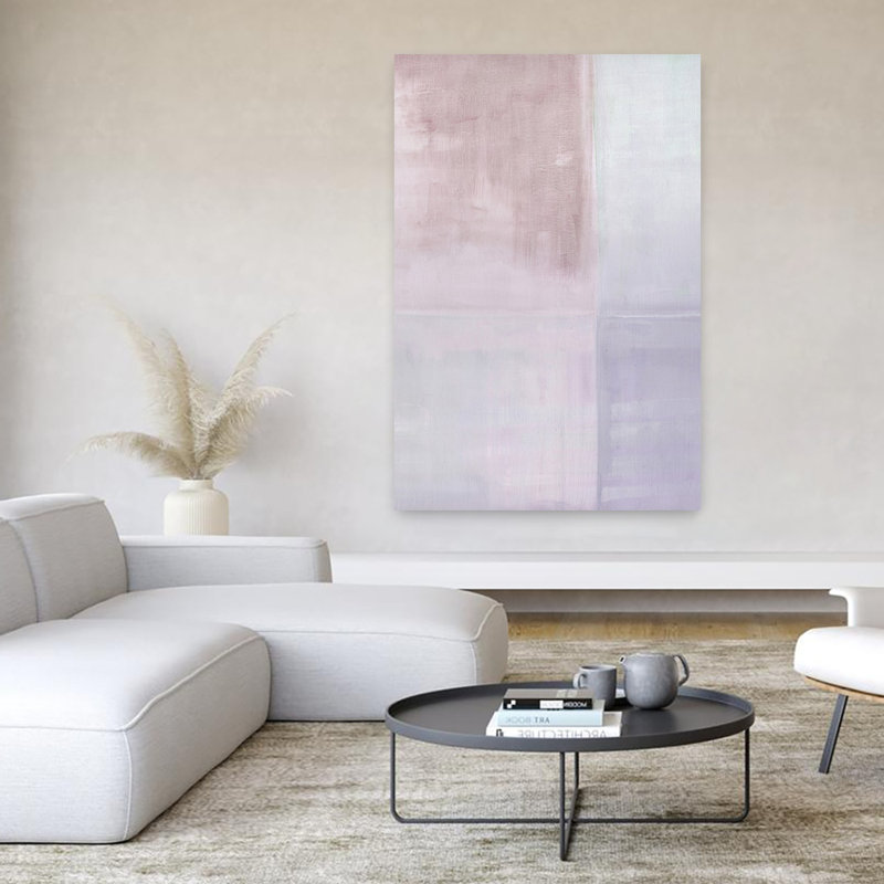 Art contemporain contemporain abstrait, Rose, H 60 po x l 40 po