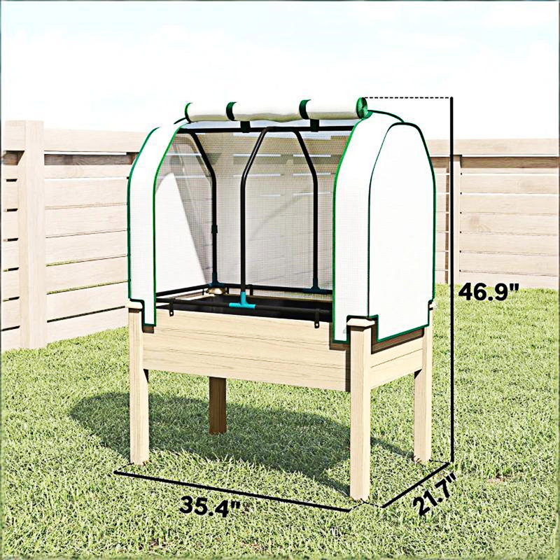 Practical Raised Garden Bed Planter Box, Natural Wood