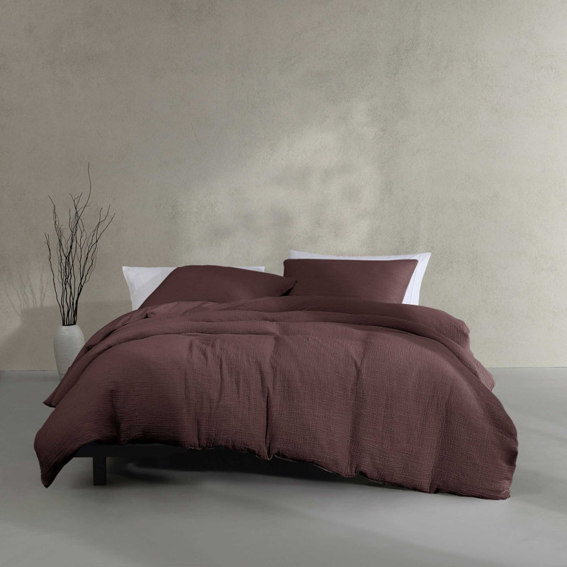 Ensemble de housse de couette Calvin Klein, Queen Duvet Cover + 2 King Shams, Brun