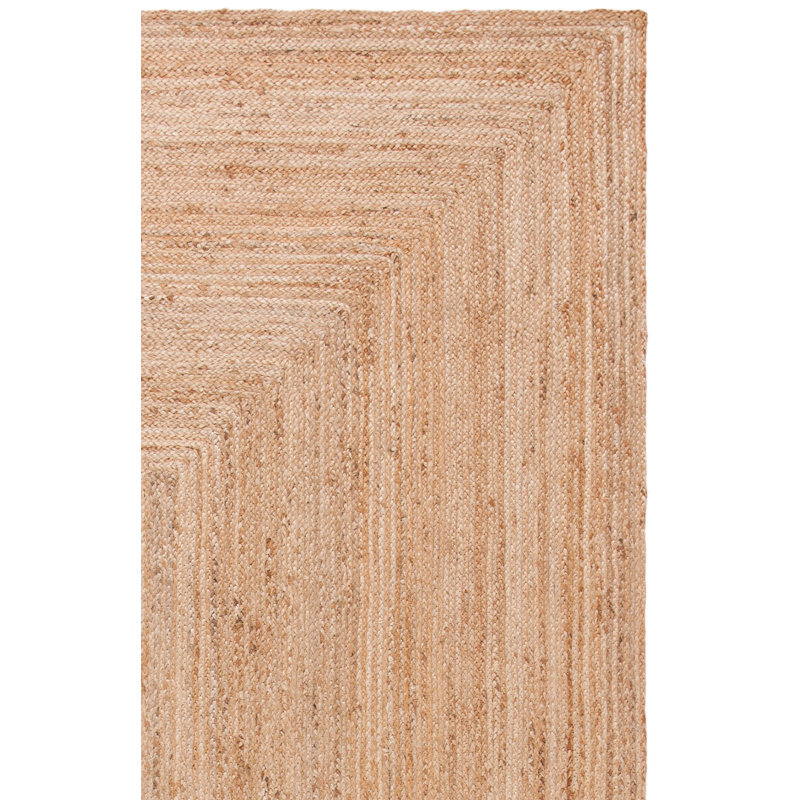 Tapis en jute tissé à plat en fibre naturelle Foxdale, Tapis de couloir 2 pi 3 po x 17 pi
