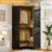 Corner Wardrobe Organizer With Upper & Lower Hanging Areas And Shoe Shelf-53382577