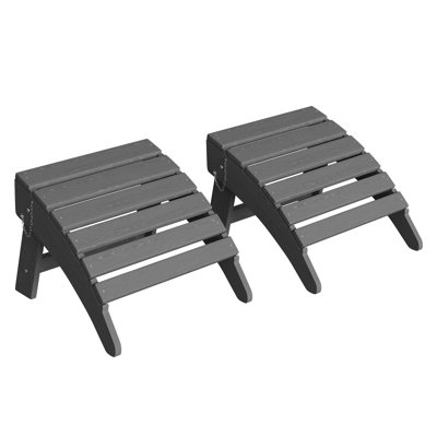 Repose-pieds 2 pièces Adirondack pliable, repose-pieds en PEHD toutes saisons pour l'extérieur, tabouret portatif pour patio, terrasse, bord de piscine, cour arrière