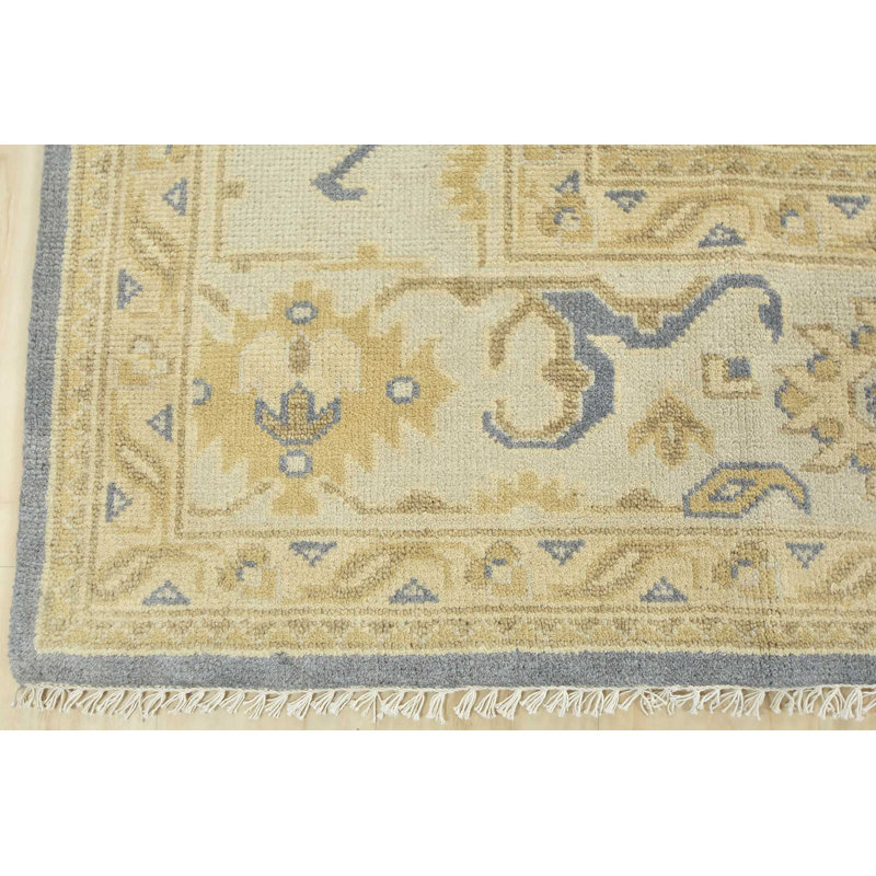 Tapis oriental en laine noué à la main bleu Nastaho