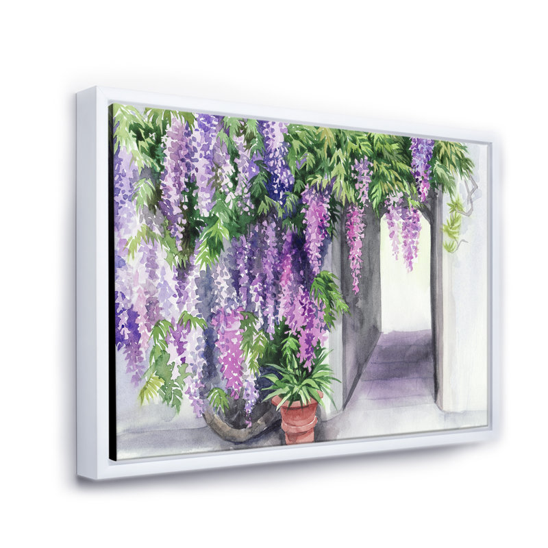 Wisteria Blossom - reproduction sur toile, H 12 po x l 20 po x p 1 po, Toile blanche encadrée