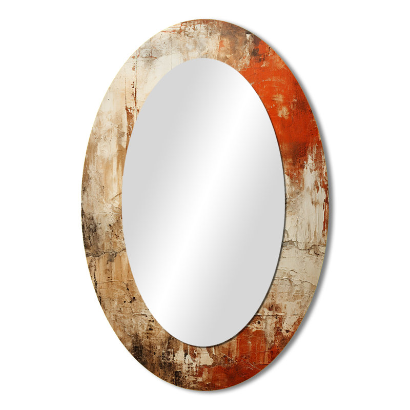 Décoration de miroir orange orange Chaos Collage I - Beige, H 36 po x l 24 po