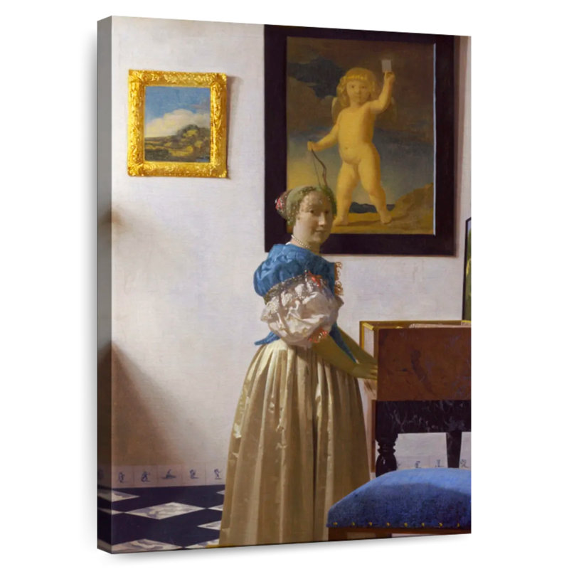 Leisha Lady Standing At A Virginal 1670-1672, 24" H x 16" W