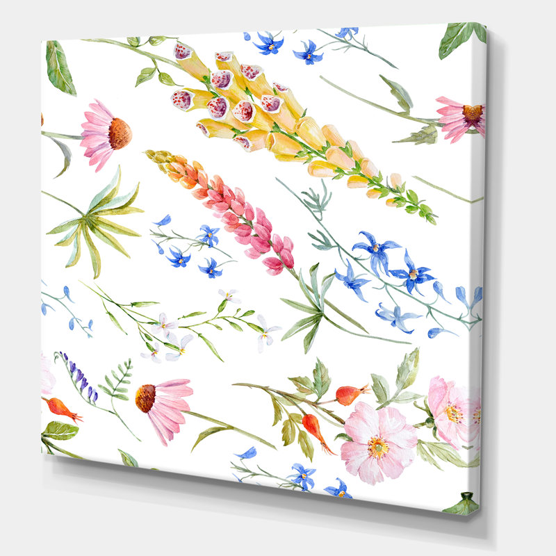 «Vibrant Summer Wildflowers I», reproduction sur toile, H 16 po x l 16 po x P 1 po, Toile tendue