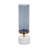 Fem Hurricane Candle Holder, White Marble Base, 16 Inch Gray Glass
