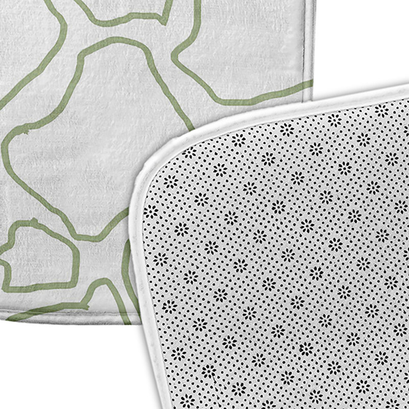 Tapis de bain Petal Lines, L 17 po x L 24 po, Vert