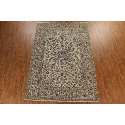 Tapis persan traditionnel Kashan noué à la main 8 x 12
