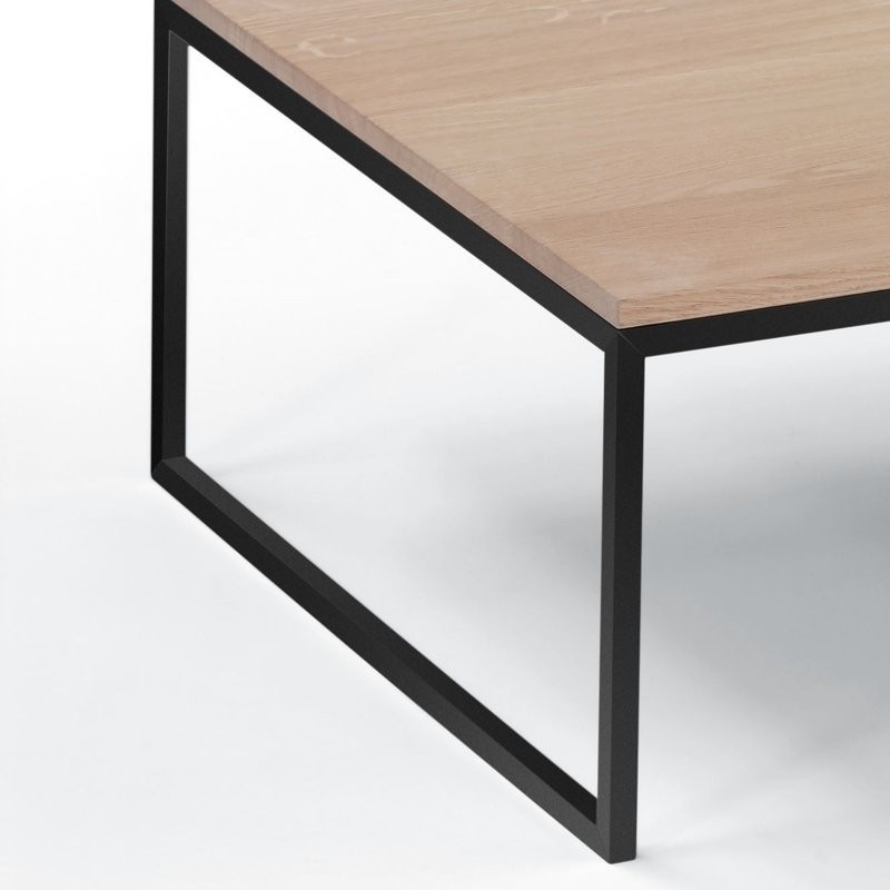 Dean Trestle Coffee Table, Solid Oak, Black