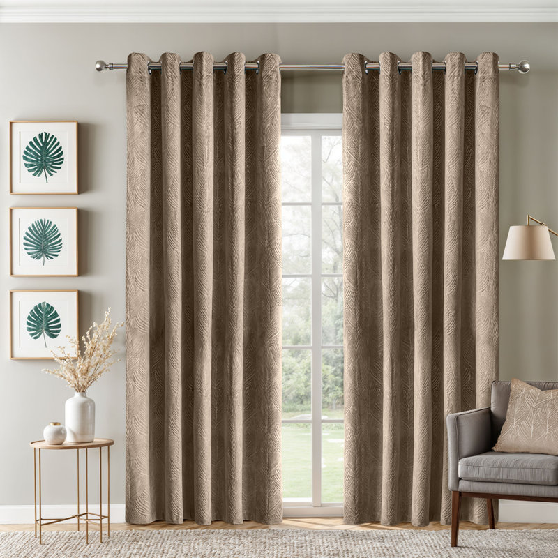 Wiburgh Blackout Curtain Panel Pair, 116cm Width x 137cm Drop, Beige
