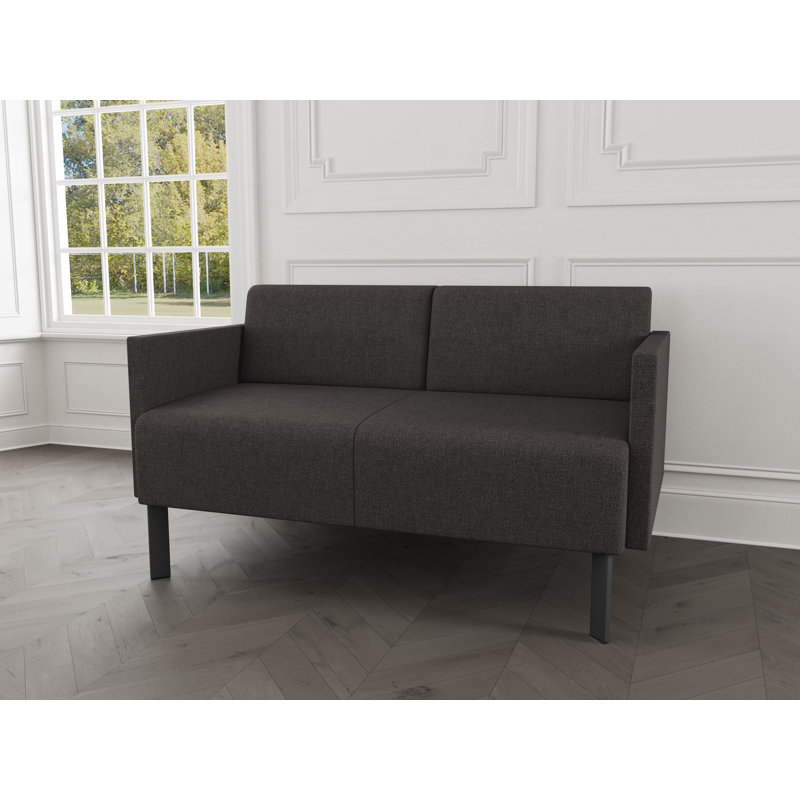 Causeuse de réception Luxe Lounge, Acier gris anthracite, Bleu fumé Archetype