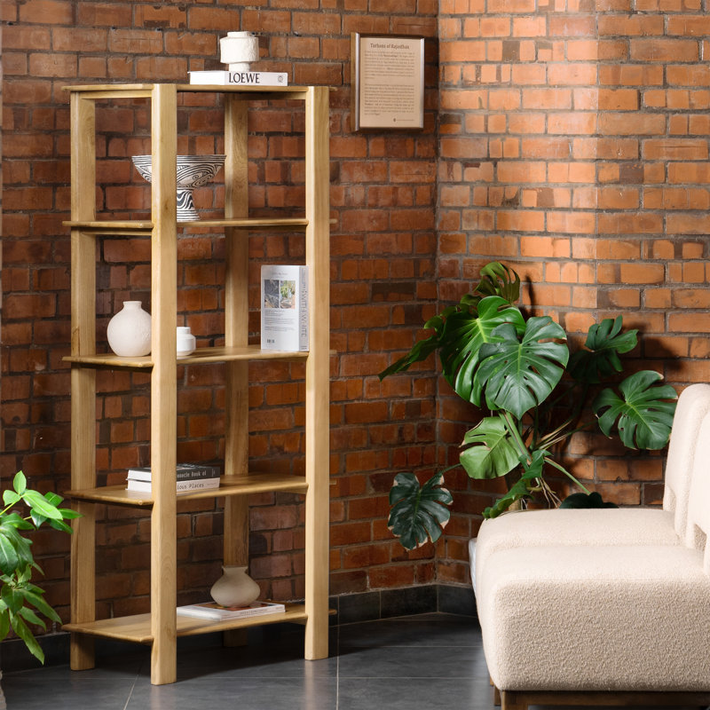 Villenova 70" H x 32" W x 16" D Solid Wood Bookcase, Light Blonde