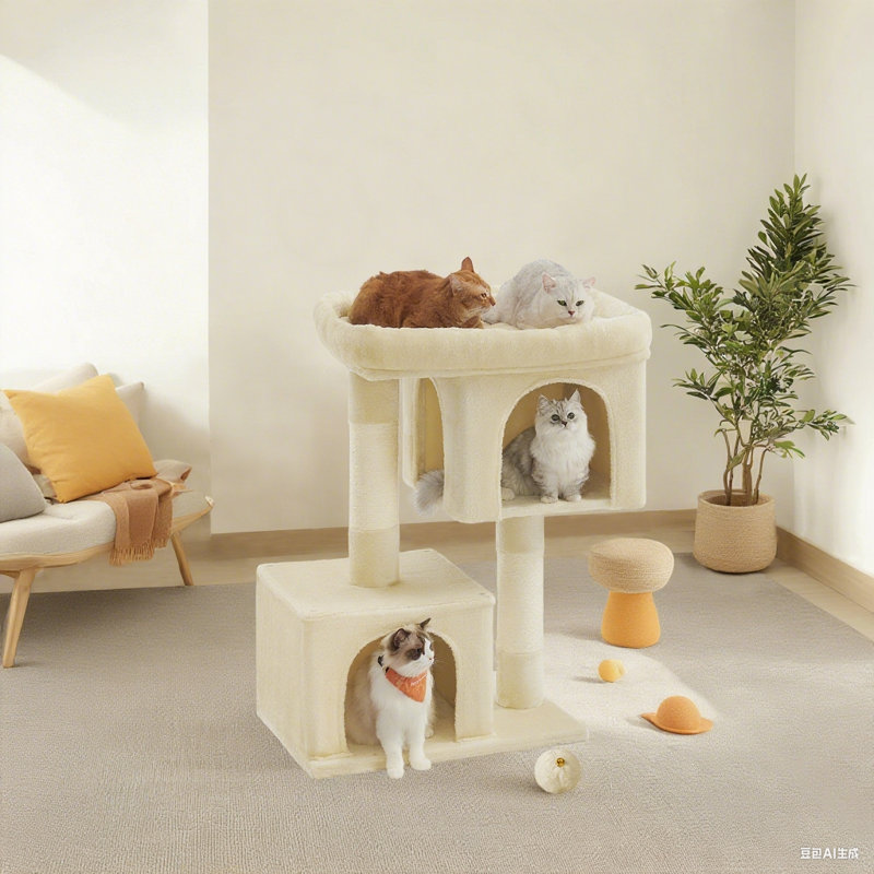 Arbre à chat Franjo, Beige, H 39,8 po x l 34,6 po x P 22,4 po