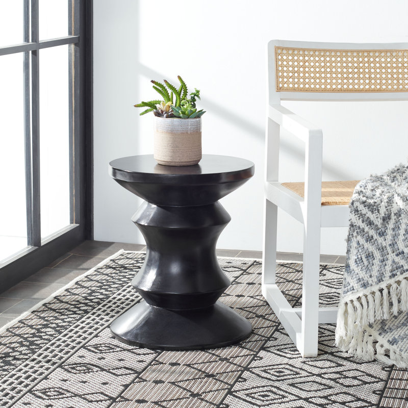 Tabouret décoratif en béton 17,72 po H, Noir