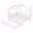 Twin Wooden House Bed With Twin Trundle And Guardrails-1776238027