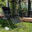 Folding Zero Gravity Sun Lounger with Cushioned Seat and Adjustable Headrest （set of 2)  -121354593