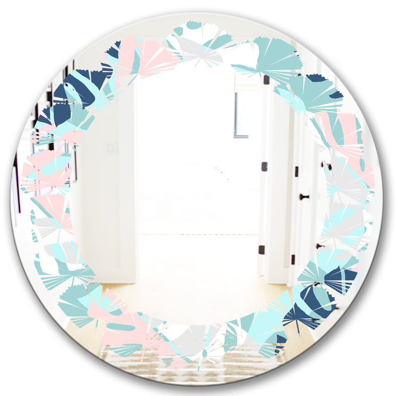 Miroir mural Leaves, H 24 po x l 24 po, Feuilles florales II