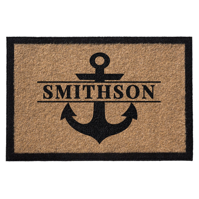 Boalt All-Weather Personalized Non-Slip Outdoor Door Mat Canora Grey Color: Black, Customize: Yes