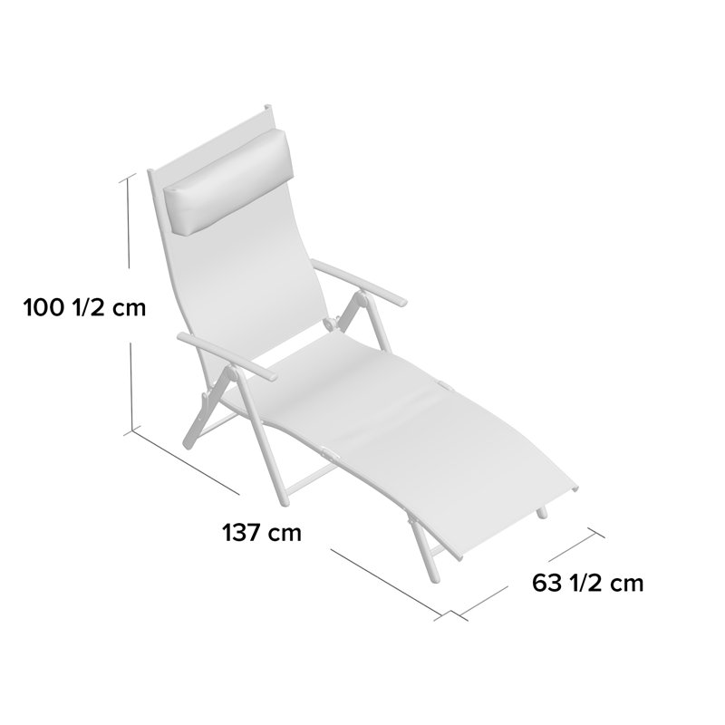 137cm Long Reclining Single Chaise, Cream