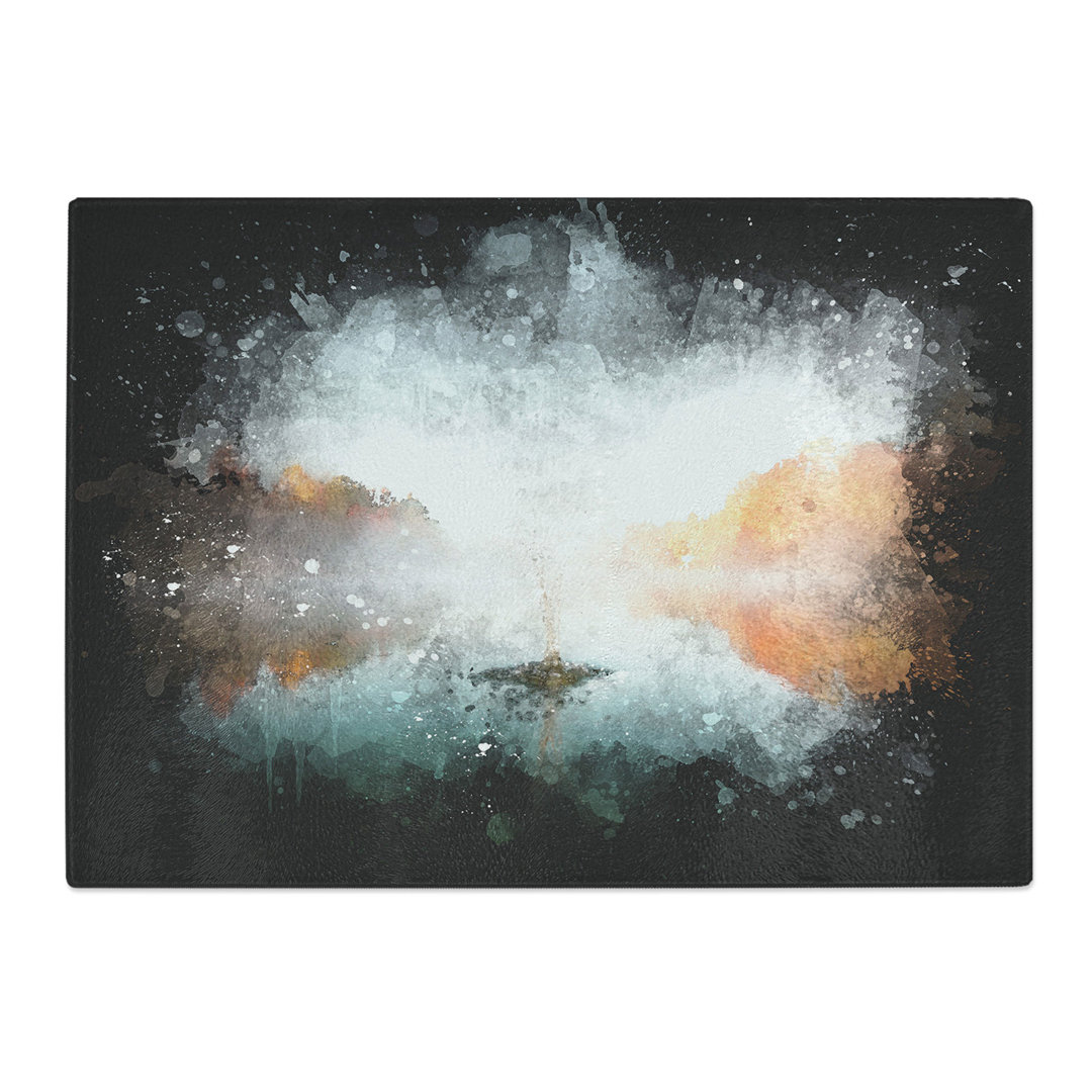 Tempered Glass Lake Splash Chopping Board