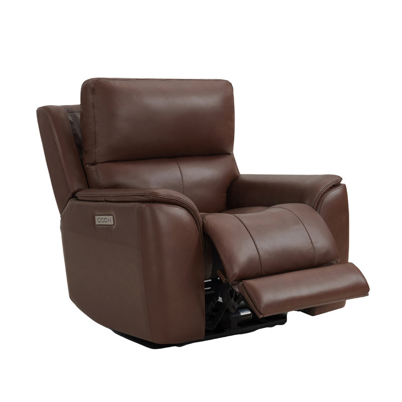 Top Grain Leather Zero Gravity Power Reclining Recliner With Power Headrest, Lumbar Support and USB & USB-C Charging
