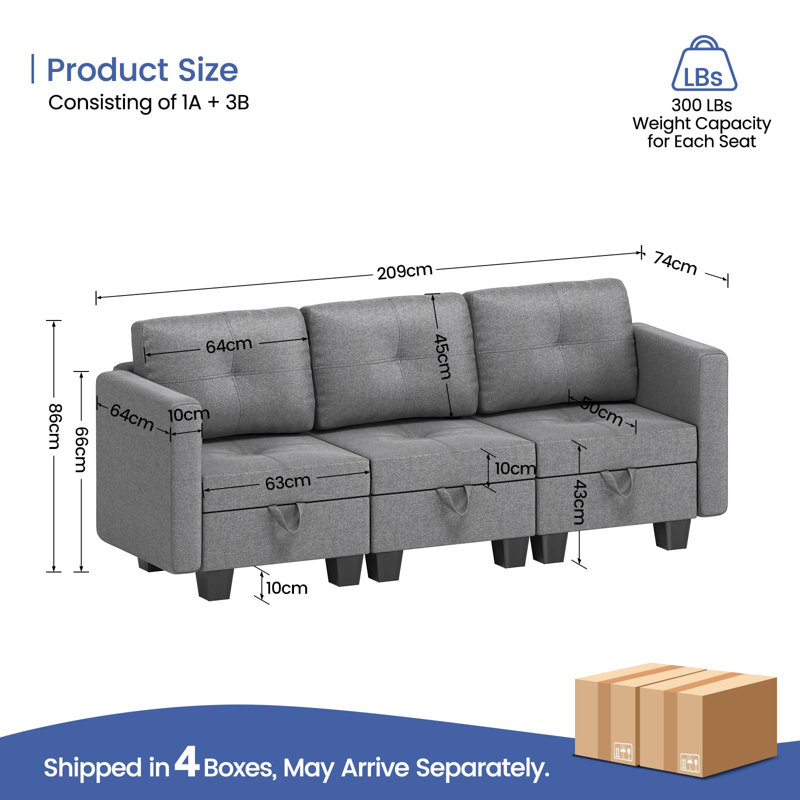 Fabric Corner Sofa , 3