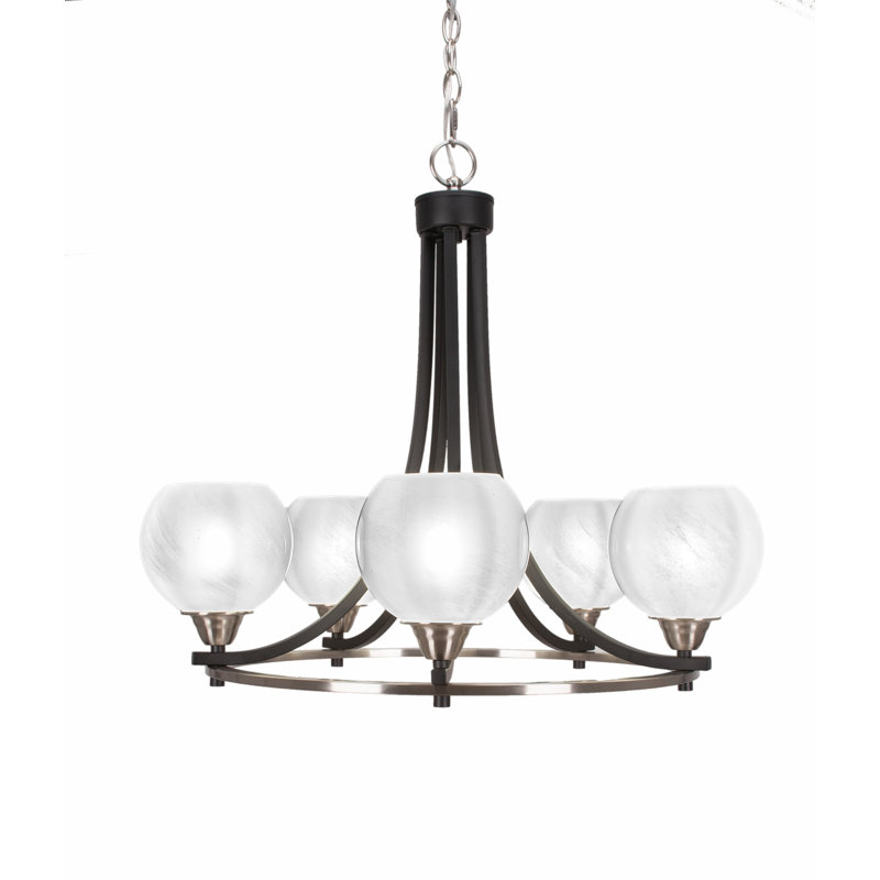 Lustre à 5 lumières Paramount, Blanc