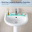 Lavabo de salle de bain piédestal en porcelaine vitrifiée blanche avec trop-plein Achernar l 20,9 po x H 32,5 po