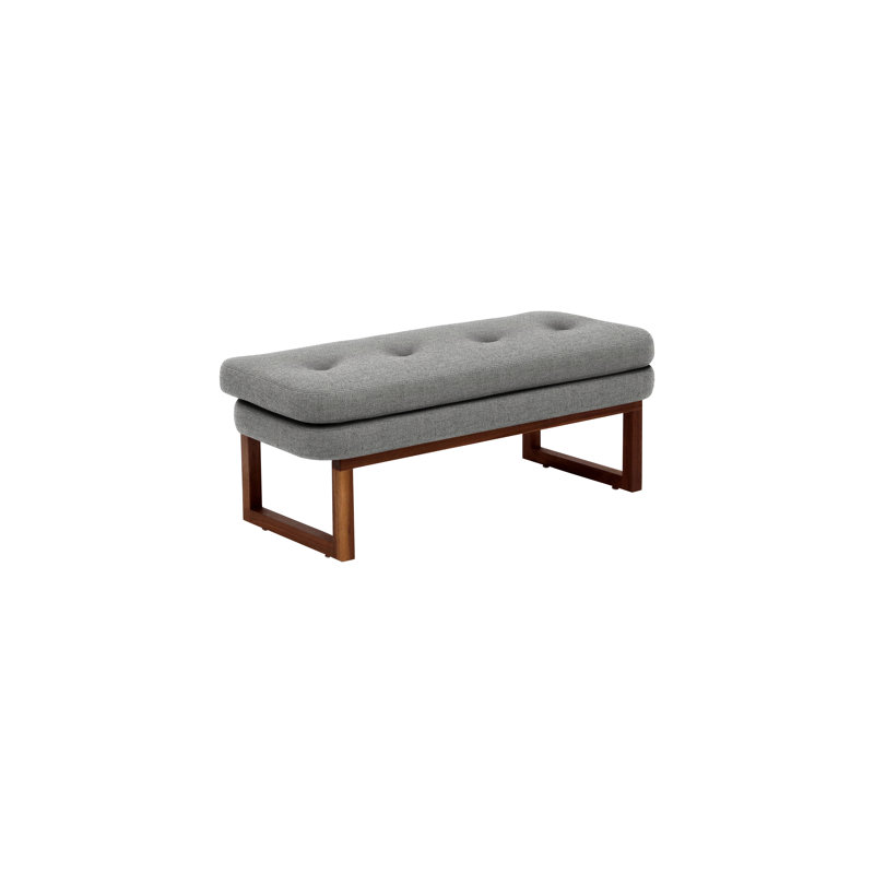 Melinda Upholstered Bench, Heather Gray, 18" H x 48" W x 22" D
