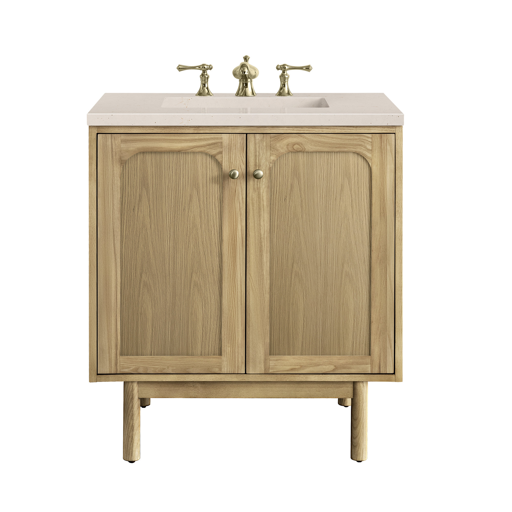Laurent 30'' Single Bathroom Vanity, 8" Widespread, Light Natural Oak, Parisien Bleu