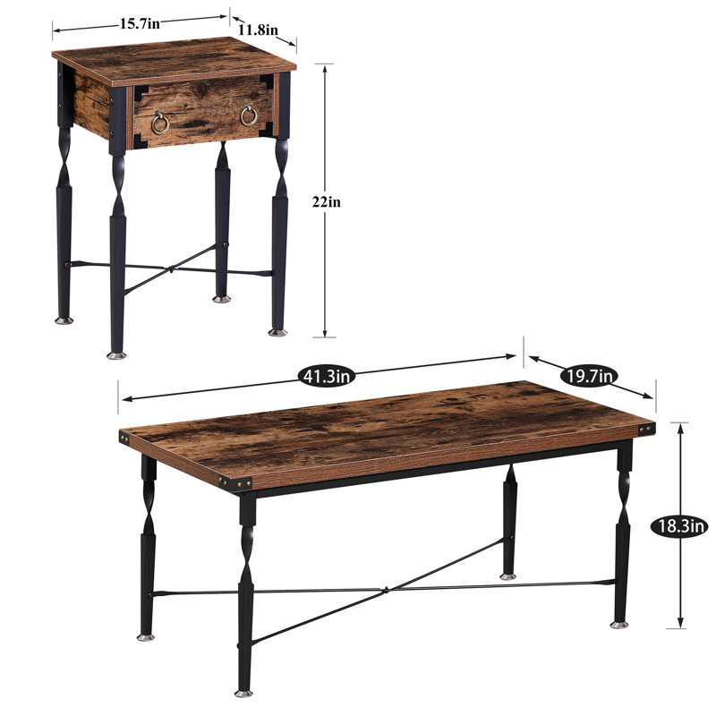 Cheriece 3 - Piece Living Room Table Set