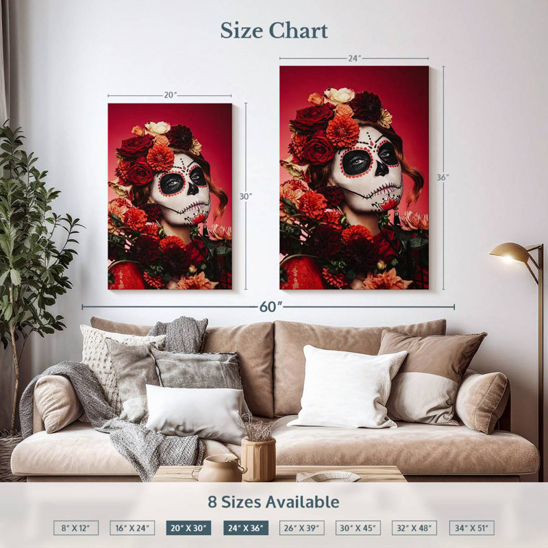 Femme Lelend Sugar Skull, H 36 po x l 24 po